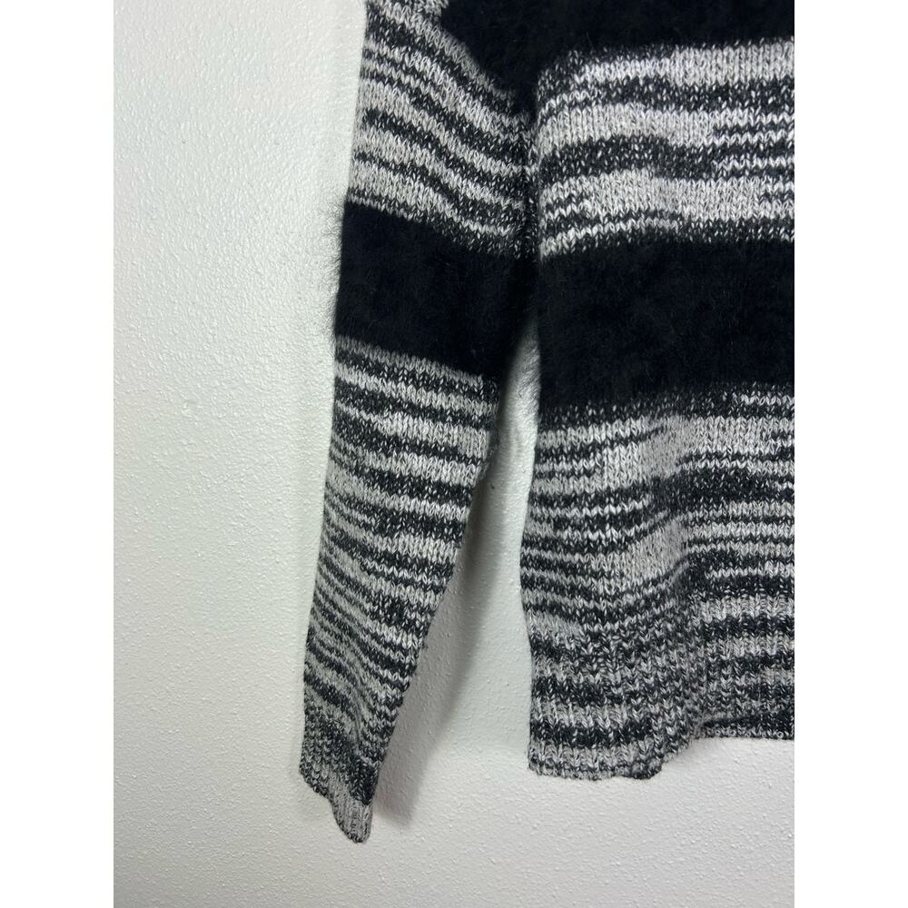Brochu Walker Wool Cashmere Angora Blend Striped Sweater Gray Small - Picture 3 of 7